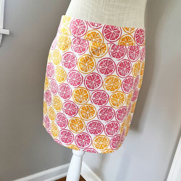 Vineyard Vines Citrus Lemon Slice Mini Short Skirt Pink & Orange - Picture 1 of 4
